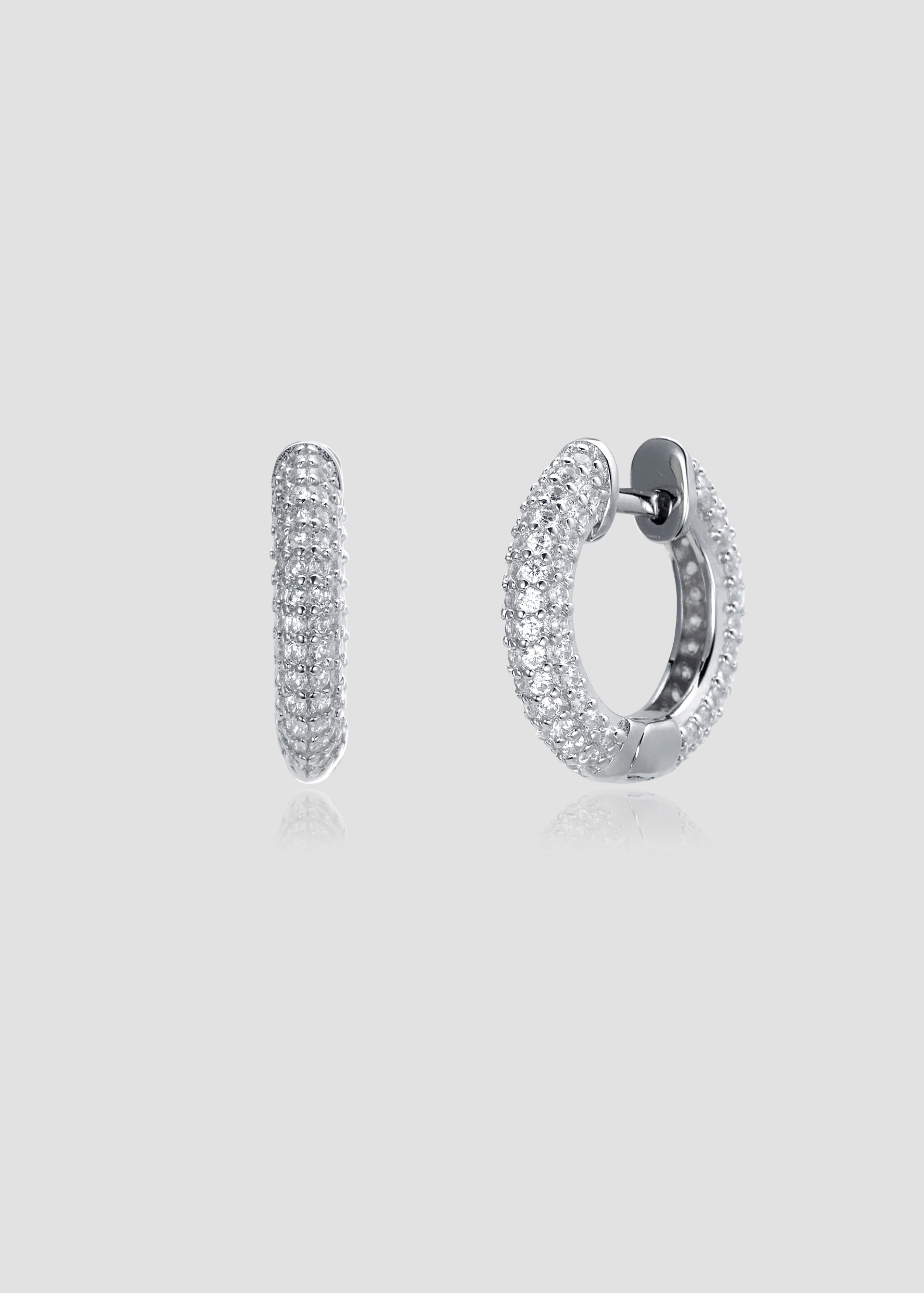 Pave One Touch Hoop Earrings