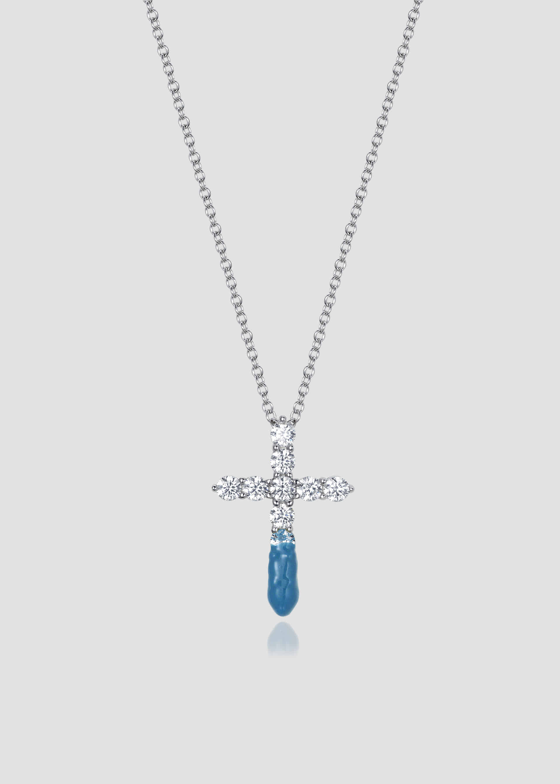 Cross Necklace_Turquoise Blue