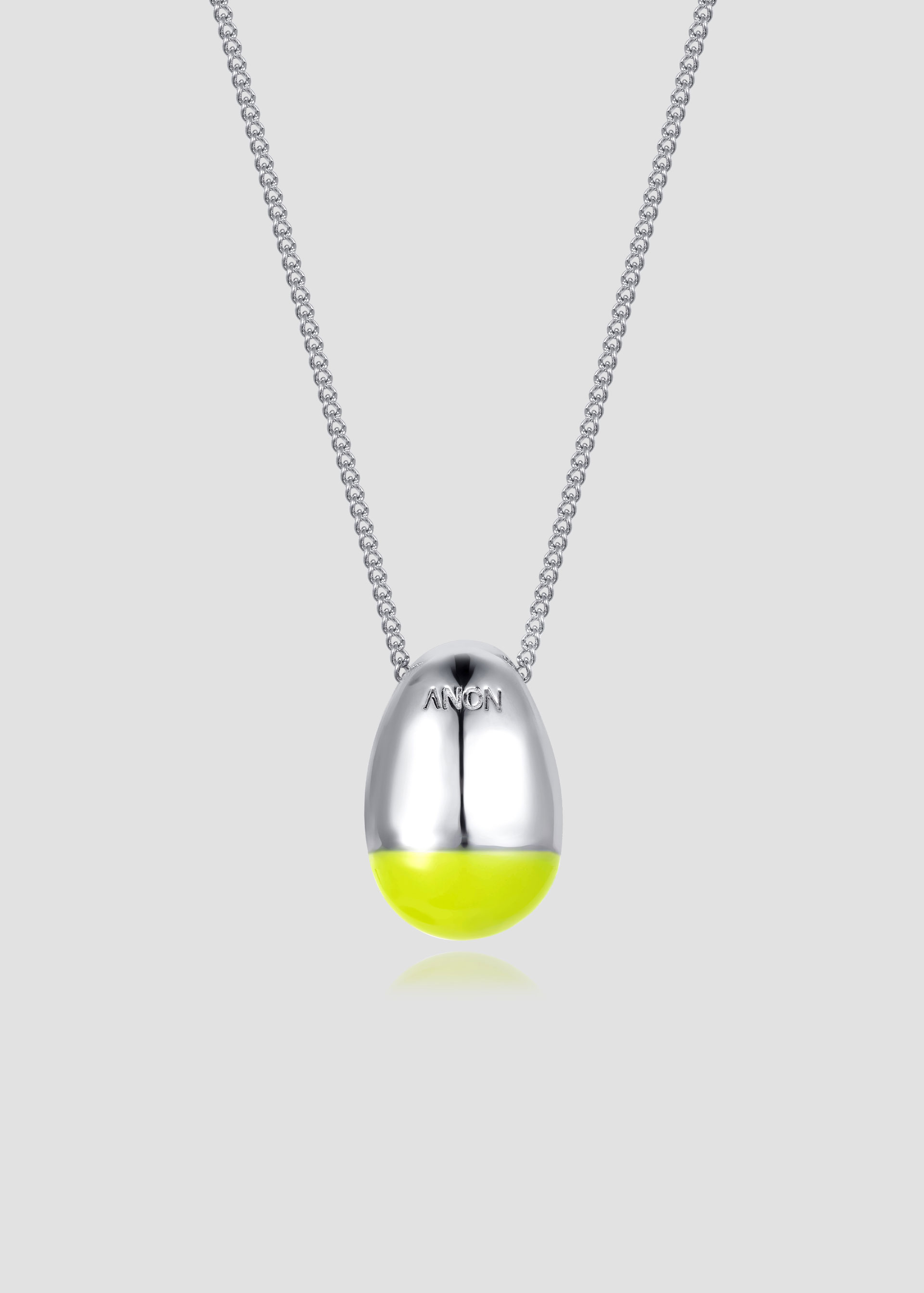 Long Chain Nuts Necklace _Neon Lime