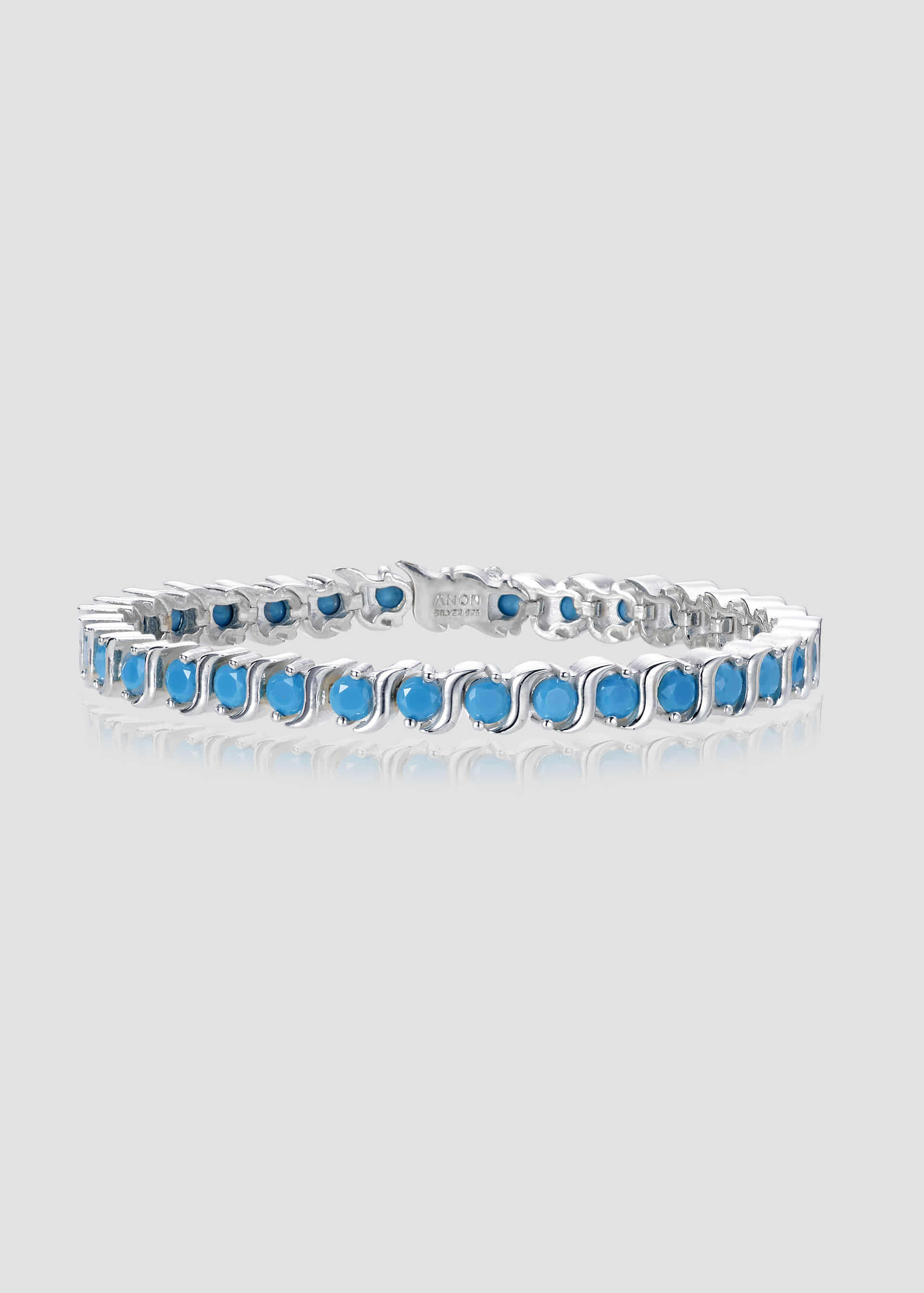 Wavy Tennis Bracelet_Turquoise Blue