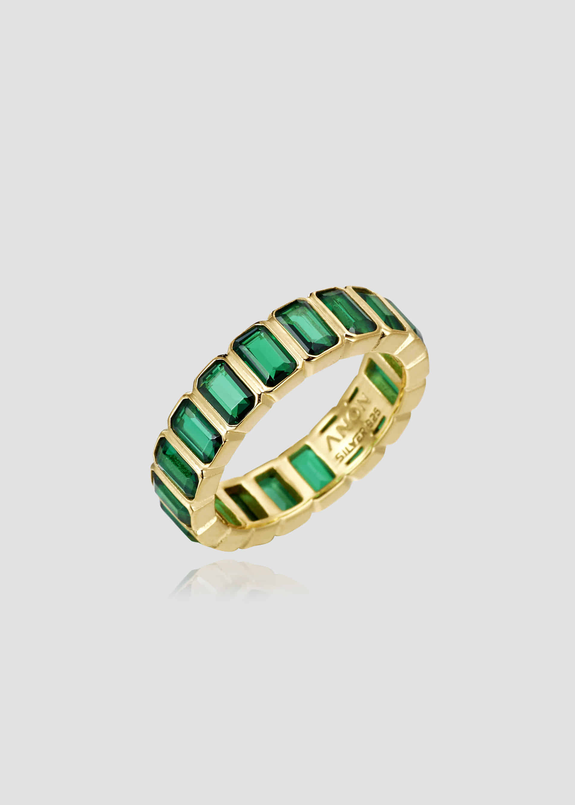 Emerald Green Bezel Ring